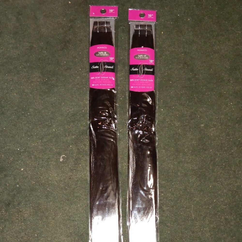 Monaco Satin Strands Tape-In Hair Extensions - Rich Brown